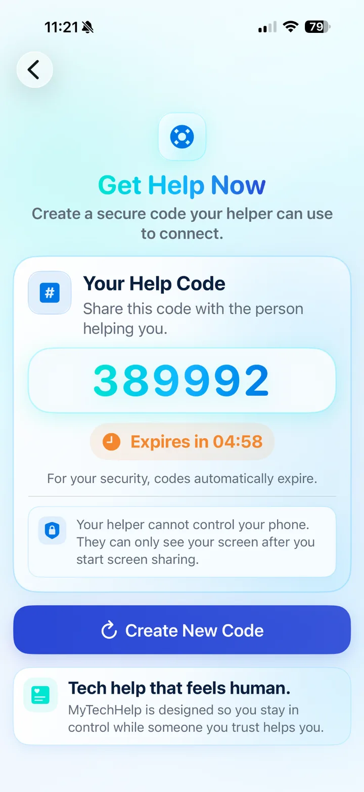Secure help code