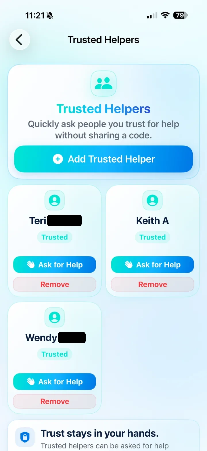 Trusted Helpers list